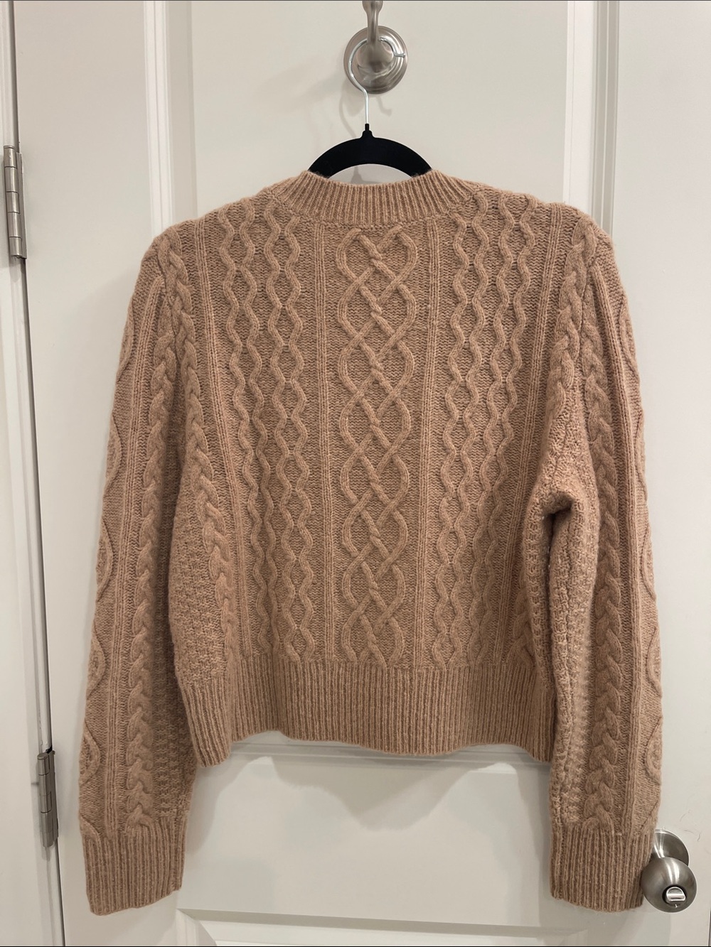 Favorite Daughter Cable Knit Crewneck Sweater - Camel - Picture 3 of 4